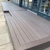 Planches de terrasse en WPC écologiques et imperméables, à effet 3D, avec système de fixation par emboîtement double à clipser pour la rénovation de terrasses