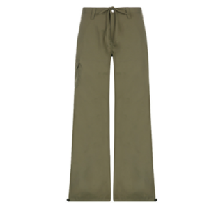 High Quality <strong>Army</strong> Green Cargo <strong>Pants</strong> Casual Straight Leg Style with Flat Front Breathable Mid Waist Loose Fit and Pockets - Product Image 5