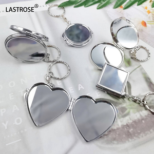 Haute qualité Sublimation blanc métal poche Compact miroir porte-clés cosmétique Mini porte-clés miroirs <span class=keywords><strong>de</strong></span> <span class=keywords><strong>maquillage</strong></span> pour femmes filles - Product Image 4