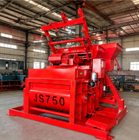 Mixer Beton JS750 Twin Shaft Compulsory Mixer dengan Platform Akses dan Pagar Pengaman untuk Pabrik Batching dan Area Precast