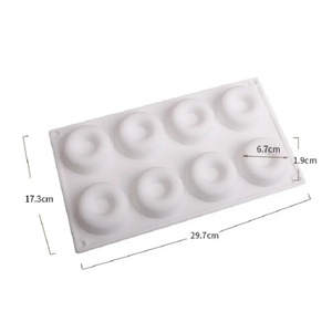 8 Cavity Silicone Donut Cake Mold Baking Pan Non Stick Easy Release Baking <b>Tool</b> - Product Image 2