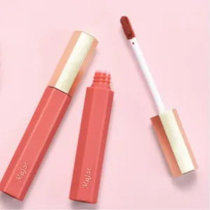 Marque privée personnalisé velours mat rouge à lèvres cosmétiques maquillage des lèvres brillant à lèvres miel rose doré imperméable