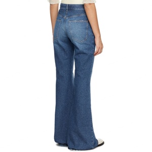 Pantalones de Hombre Estilo Boyfriend, Jeans Acampanados Sin Elástico, 100% Algodón, Jeans para Mujer - Product Image 4