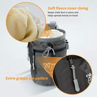 Sac à craie d'escalade personnalisé, sac à craie de bloc avec 2 grandes poches zippées, sac à craie de gym pour l'haltérophilie