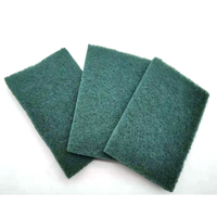 Tampon à récurer rectangulaire en nylon durable vert, non-tissé, abrasif, de dureté moyenne, personnalisable OEM