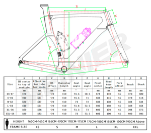 Cadre de vélo de route 700c avec guidon en carbone, fourche avant en carbone, cadre de vélo de route pour pneus max 700*32C, T47 Bb, cadre de vélo de route en carbone - Product Image 6
