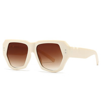 Lunettes de soleil oversize vintage années 70 pour femmes, protection UV400, monture épaisse en PC avec rivets, tendance écaille de tortue, lunettes de mode