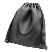 Pochette de luxe écologique réutilisable en cuir PU noir souple, nouveau style, sac à cordon pour boucles d'oreilles, colliers et cadeaux
