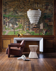 ナチュラルホワイトココビーズペンダントライトリビングルーム用ラウンドヴィラ階段大白3層リングラウンドココナッツシェル - Product Image 5