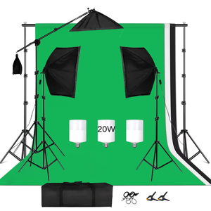 Kit de parapluies de studio photo 33' 84cm blanc, or, noir, ampoules à lumière douce, support de lampe de prise de vue, trépied - Product Image 2