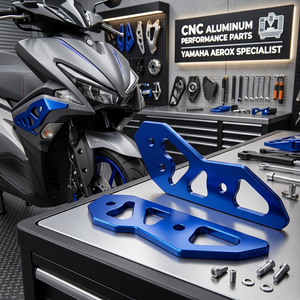 อุปกรณ์ตกแต่งรถจักรยานยนต์ วัสดุอลูมิเนียมอัลลอยด์ CNC ขายึดกันลมสำหรับรถมอเตอร์ไซค์ AEROX คุณภาพงานประณีต - Product Image 6