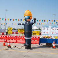 Mannequin publicitaire gonflable CE certifié, imprimé en couleurs vives, 3-3,6 m, facile à installer pour les événements de sensibilisation à la sécurité