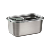 Boîte à lunch portable en acier inoxydable avec couvercle à ouverture facile en un clic, récipient de stockage alimentaire étanche pour le bureau et l'école