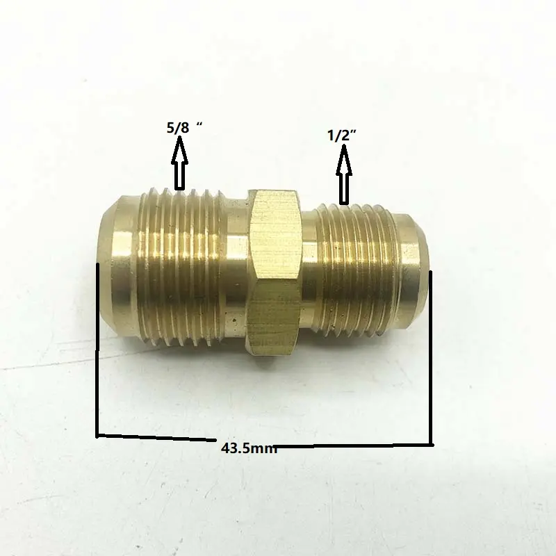 पीतल ट्यूब फिटिंग, एसएई 45 डिग्री भड़क संघ को कम करने, 5/8 "भड़क करने के लिए 1/2" भड़क
