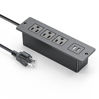 Multiprise Encastrable avec Deux Ports USB-A, Station de Recharge Discrète pour Meuble, Prise d'Alimentation pour Table de Chevet ou Table d'Appoint