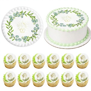 Feuille de papier comestible élégante pour décoration de gâteau de communion, confirmation, baptême, anniversaire (6-8 ans), mariage et fête - Product Image 3