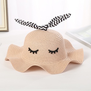 <span class=keywords><strong>Sombrero</strong></span> de <span class=keywords><strong>Paja</strong></span> de Ala Ancha con Orejas de Conejo Estilo Coreano para Niñas, <span class=keywords><strong>Sombrero</strong></span> de Verano con Flecos Ondulados - Product Image 2