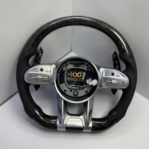 Volant en fibre de carbone personnalisé avec LED pour Mercedes-Benz 2015-2021 W205 C300 E260 E300 S400 G350 GLA <span class=keywords><strong>43</strong></span> GT <span class=keywords><strong>AMG</strong></span> GLB <span class=keywords><strong>GLC</strong></span> SL - Product Image 4