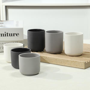 Tarro de vela de cerámica esmerilado de Color suave de estilo nórdico con logotipo personalizado, recipiente blanco mate de 4oz, decoración del hogar - Product Image 1