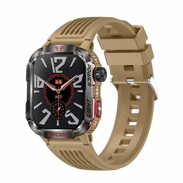 Outdoor Sport Smartwatch Compass Sleep Tracker Silicone Altitude/Air Pressure Three-Proof Smart Watch with Money Detector Light