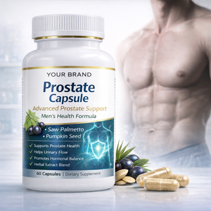 Capsules de soutien de la <span class=keywords><strong>prostate</strong></span> à base de Palmier nain et de Graine de citrouille, Complément alimentaire pour la santé masculine, Formule à base de plantes, Marque privée OEM ODM - Product Image 1