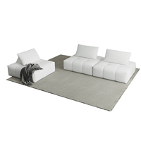 Tipo de personalización Beige Cloud Corner Moderno Modular en forma de L Sofá seccional curvo para sala de estar Dormitorio