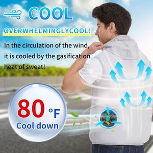 Hot Selling COTTON USB 5V Rechargeable Battery Electrical air Conditioning Vest <b>Fan</b> for Hot Summer Worker Body <b>Cooling</b> - Product Image 3