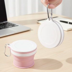 Vaso Plegable Personalizado de Silicona de 170 ml, Taza de Viaje Reutilizable Multiusos con Tapa, Tamaño de Bolsillo - Product Image 1