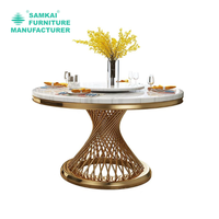 SK-YHZ-K003 usine vente en gros de nouveau modèle de tables à gâteaux rondes en acier inoxydable doré pour événements de mariage
