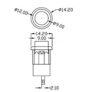 Interrupteur à bouton-poussoir 12 mm, non verrouillable, à réinitialisation automatique, verrouillable, à tête ronde, en plastique, pour contrôle industriel - Product Image 2