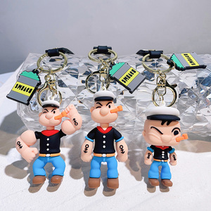 Nueva caricatura Anime Popeye marinero dibujos animados 3D figuritas personaje llavero goma suave PVC Popeye llavero para bolsa mochila regalos - Product Image 2
