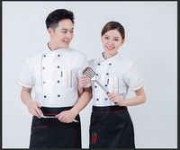Spécial Chef Workwear Hommes À Manches Courtes Mince D'été Restaurant Restauration Cuisine Résistant À La Saleté Accessoire En Gros École