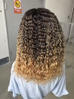 Perruque Lace Front HD Transparente pour Cheveux Bouclés Profonds, avec Balayage, Nœuds Blanchis, Cheveux Humains Vierges Entrelacés, Sans Colle, Vente en Gros