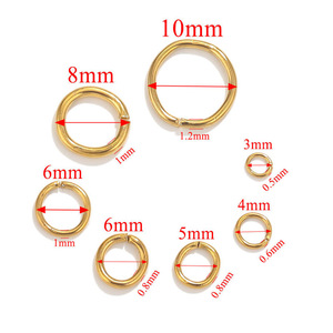 Anillos abiertos de acero inoxidable chapados en oro de formas variadas para la fabricación de pulseras, accesorios de joyería DIY - Product Image 4