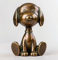 Sculpture de figurine moderne en bronze Snoopy pour l'art de collection de bandes dessinées pour la décoration intérieure et extérieure