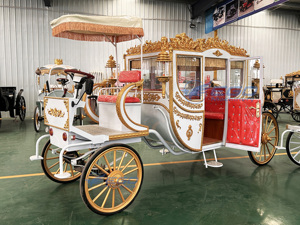 Chariot de luxe royal à quatre roues électrique pour visites touristiques, véhicule de mariage, wagon de parc d'attractions extérieur à vendre - Product Image 2