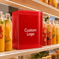 Boîte cadeau pliable transparente en PET de qualité alimentaire, matériaux recyclés pour l'affichage de fruits, de thé et de boissons en détail, logo/graphisme personnalisé