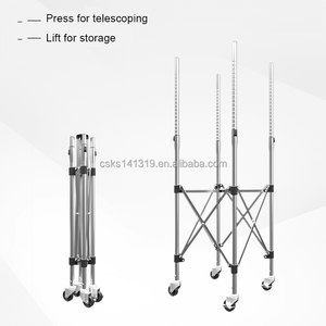 Carrito de recogida de pelota de <span class=keywords><strong>tenis</strong></span> ajustable, cesta de pickleball de <span class=keywords><strong>tenis</strong></span>, carrito de enseñanza plegable de béisbol con ruedas - Product Image 3