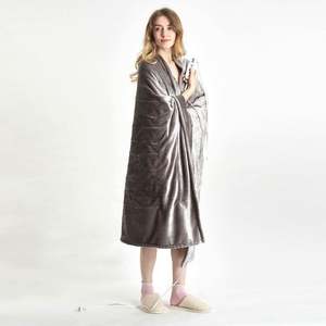 Couverture électrique chauffante en flanelle, plaid chaud, couleur grise unie, <span class=keywords><strong>pas</strong></span> <span class=keywords><strong>cher</strong></span>, pour l'hiver - Product Image 4