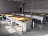 Bureau de travail moderne avec panneau de discrétion, plateau en bois, bureau informatique robuste avec structure métallique, mobilier de poste de travail pour bureau à domicile