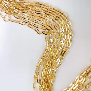 Cadena de Oro Amarillo Sólido de <span class=keywords><strong>18</strong></span> Quilates AU750, Diseño de Clip, para Bodas y Regalos, Joyería para Hombre o Mujer - Product Image 2