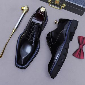 Custom Brand Men's <b>Work</b> Dress Shoes Thick-Soled Ankle Cow <b>Leather</b> Winter Square Toe Waterproof Light Weight - Product Image 4