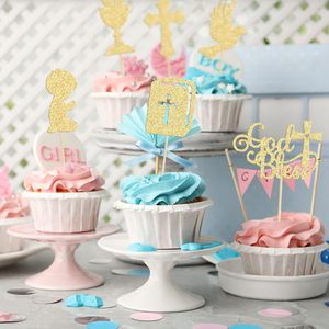 Decoraciones <span class=keywords><strong>para</strong></span> Cupcakes con Diseño <span class=keywords><strong>de</strong></span> Cruz, Paloma, Cáliz y Biblia, con Brillo, <span class=keywords><strong>para</strong></span> Baby Shower, Cumpleaños y Fiestas - Product Image 4
