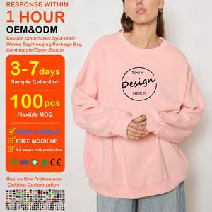 Sudadera Personalizada con Estampado y Bordado, Corte Holgado, Cuello Redondo, Felpa Francesa de Algodón para Mujer - Product Image 1