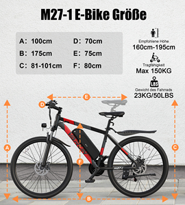 Light Weight 250W 48V Lithium <b>Battery</b> Mountain 21 Speed 624Wh Long Range Ebike Adult Electric Bike M27-1 - Product Image 4