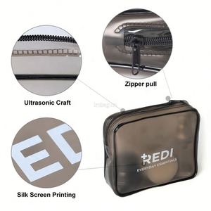 Custom Small Clear PVC <b>Makeup</b> <b>Bag</b> with Zipper Closure Letter Pattern Fashion Style Personal Logo Waterproof & Easy to Clean - Product Image 5