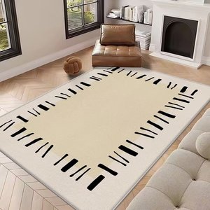 Alfombra nórdica rectangular de gama alta, Alfombra de dormitorio blanca con viento silencioso de Color liso, alfombra ligera de lujo para el hogar y la sala de estar - Product Image 2