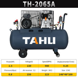 תהו TH-2065A מדחס אוויר נייד 150l 1875w 2.5hp 220v חגורת מונע עם מנוע סיכה ומשאבה קירור אוויר - Product Image 2