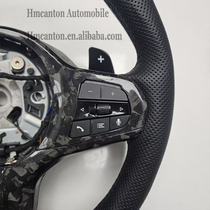 Volant de direction en cuir perforé en fibre de carbone pour BMW G20 G30 G01 Série 3 Série 5 - Product Image 2