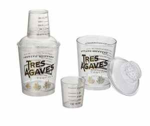 Juego de Vasos Mezclador de Cócteles de Plástico PS de 3 Piezas, 12 oz, con Escala Graduada Láser, Tapa, Colador, para Té de Burbujas, Hecho en Vietnam - Product Image 4